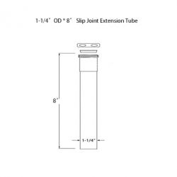 PTB0008 1-1/4" OD * 8" Slip Joint Extension Brass Tube